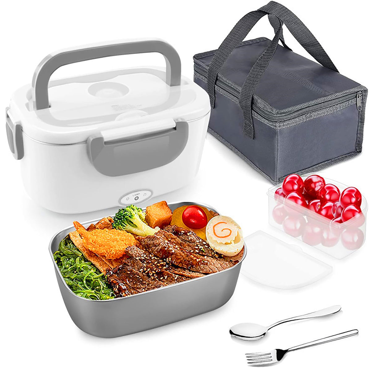 ThermosiMeal | Portable Electric Heating Lunch Box with Dual Stainless Steel Containers