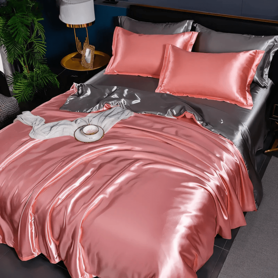 Elegant Premium Silk-look Bed Set – For Smooth, Cooling Comfort and Elegant Year-round Sleep