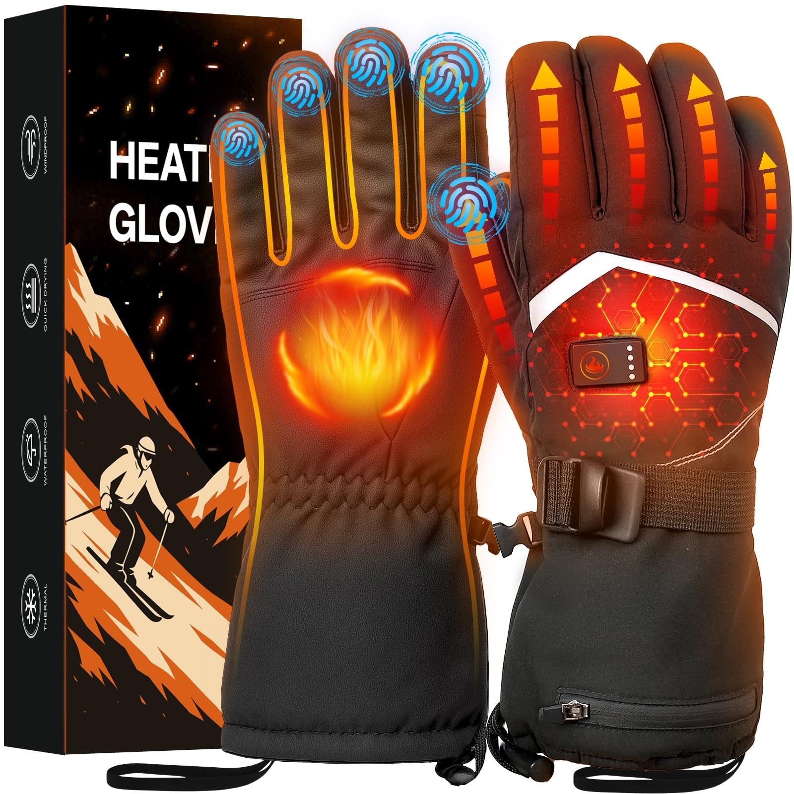 HeatMastery | Waterproof Rechargeable Touchscreen Heated Gloves