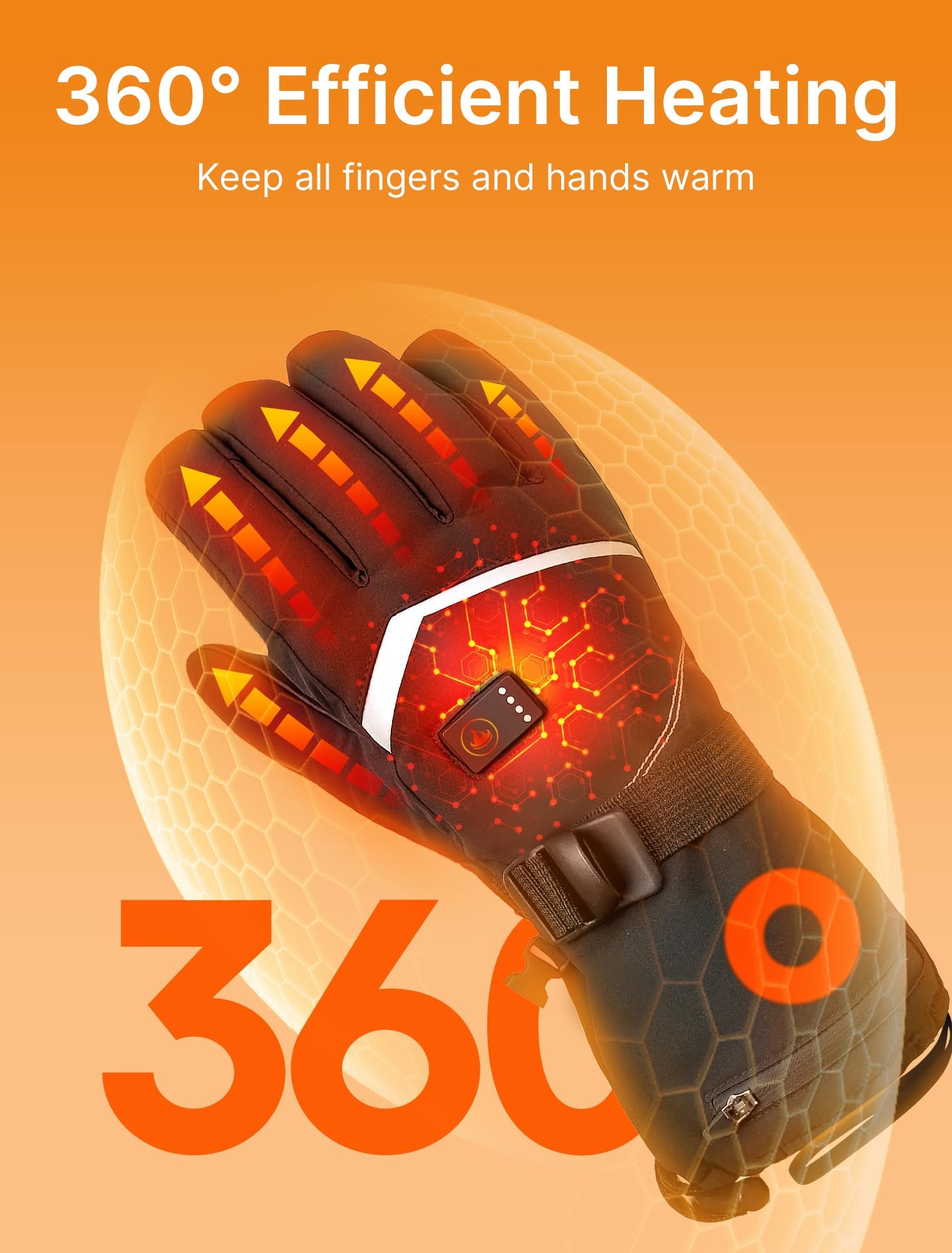 HeatMastery | Waterproof Rechargeable Touchscreen Heated Gloves