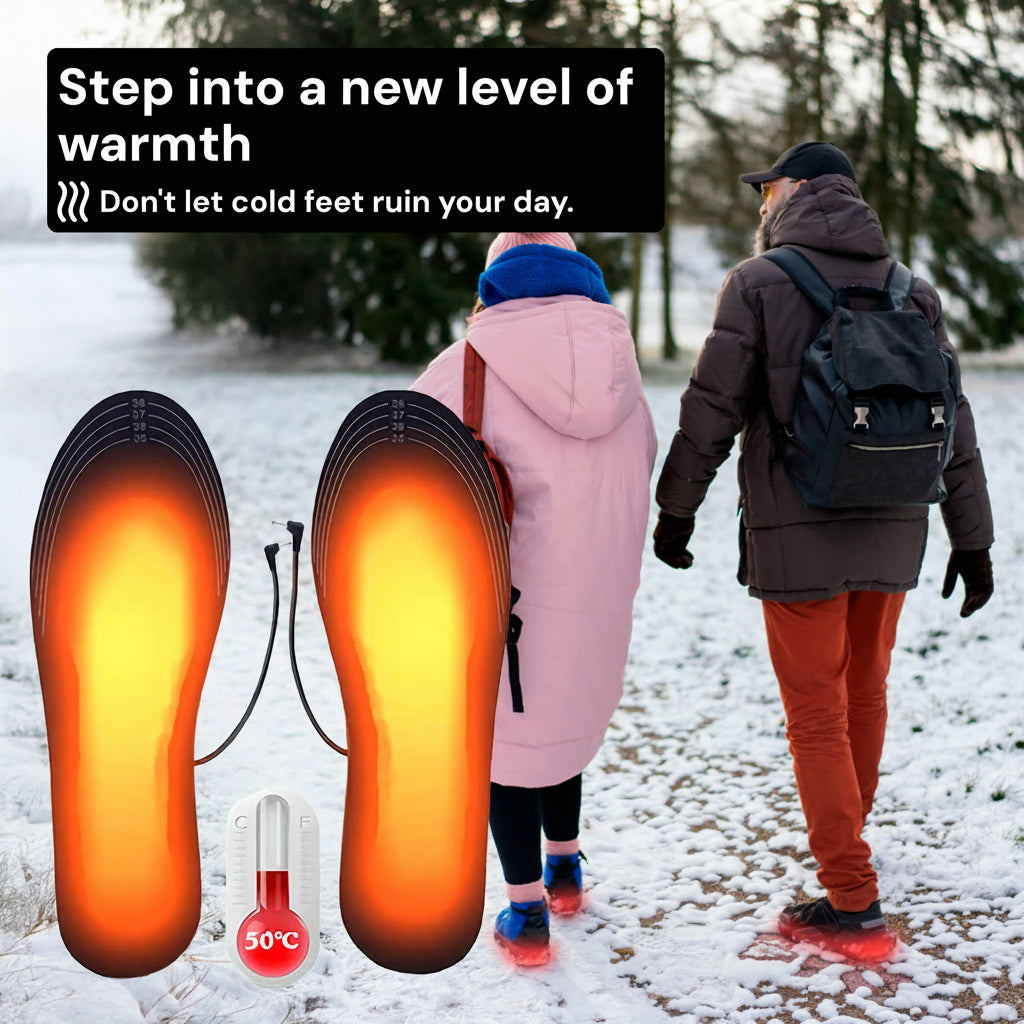 Rechargeable Heated Insoles, Electric Foot Warmers for Boots & Winter Work