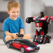 TurboDrive | 2-in-1 Transforming Remote Control Robot Car Toy with LED Lights & Sound