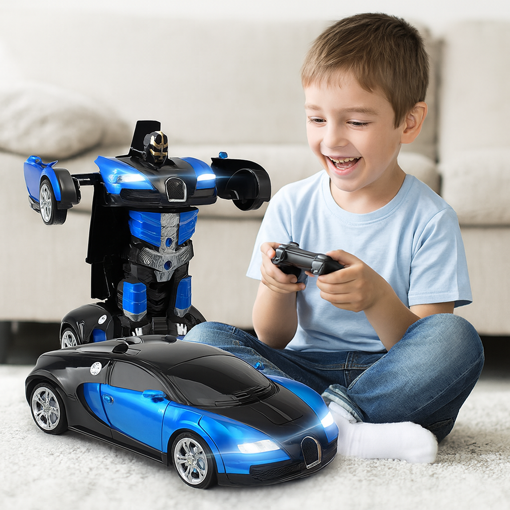 TurboDrive | 2-in-1 Transforming Remote Control Robot Car Toy with LED Lights & Sound
