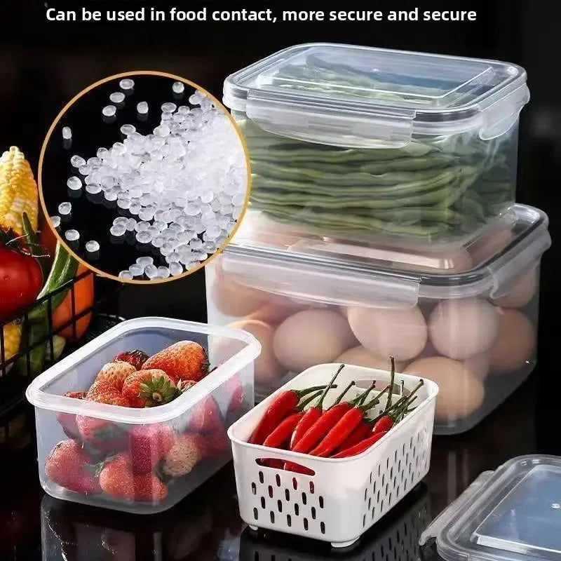 Fridge Food Storage Containers 3Pack - Fruit & Vegetable Produce Saver