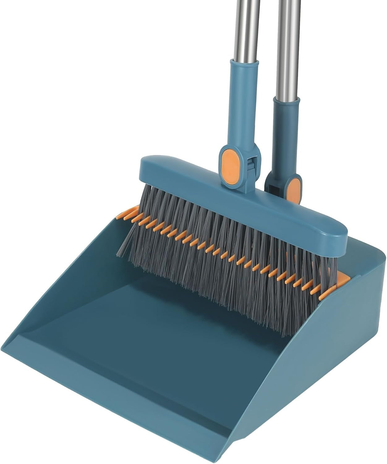 Long Handle Broom & Upright Dustpan Set | Adjustable Floor Cleaning