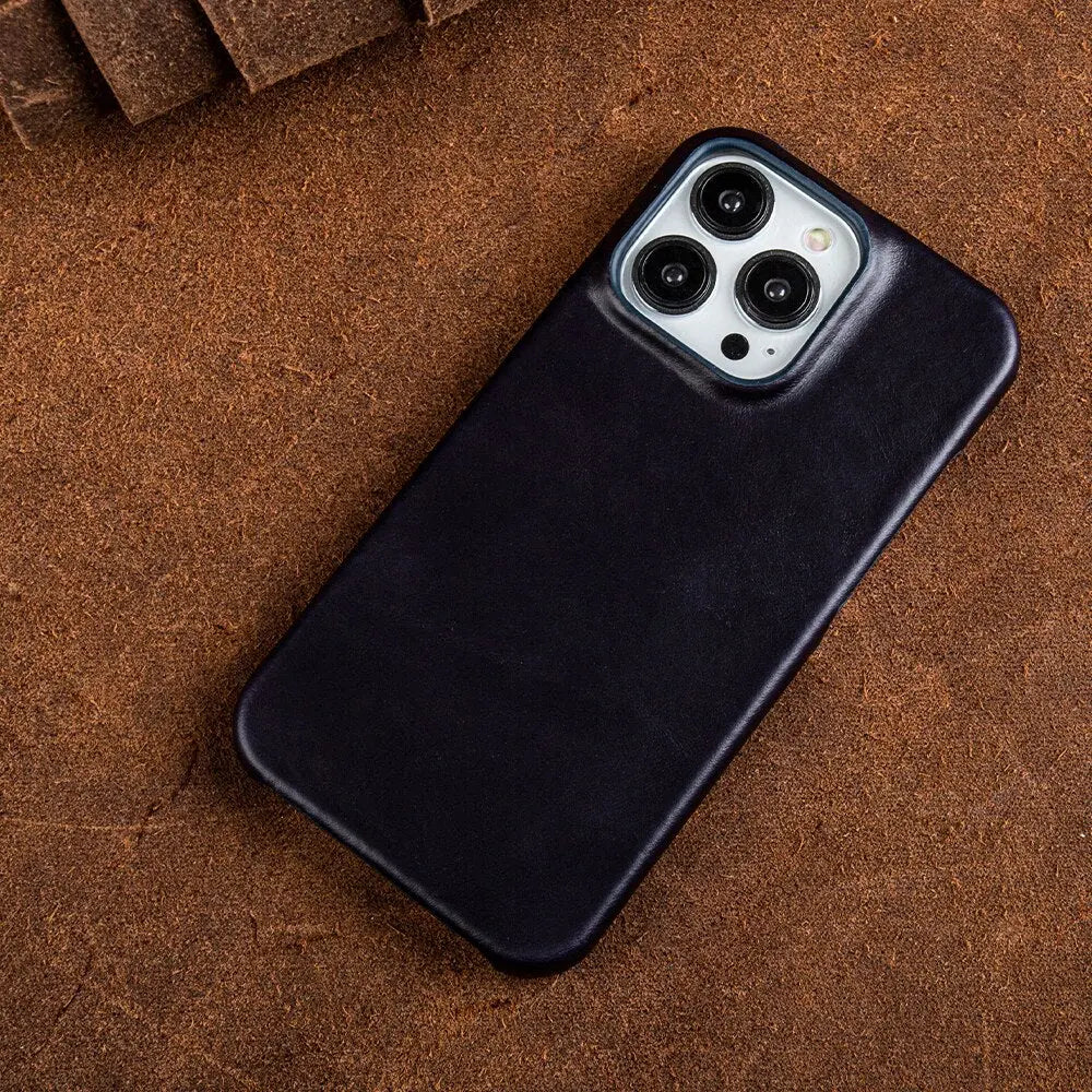 Genuine Cowhide Leather iPhone Case | Handmade Luxury Phone Cover