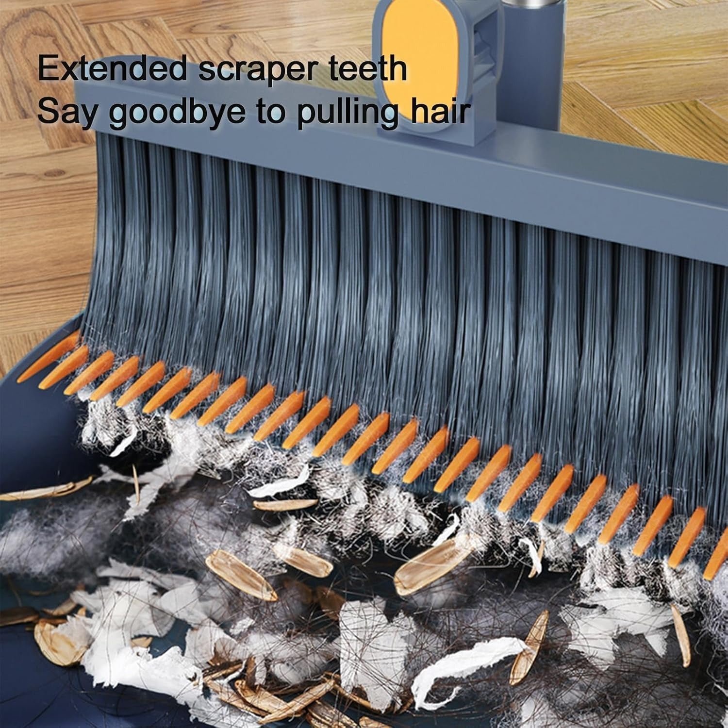 Long Handle Broom & Upright Dustpan Set | Adjustable Floor Cleaning