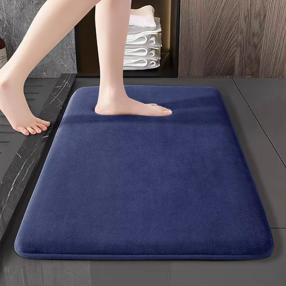 Coral Velvet Bath Mat | Ultra-Absorbent Anti-Slip Shower Rug