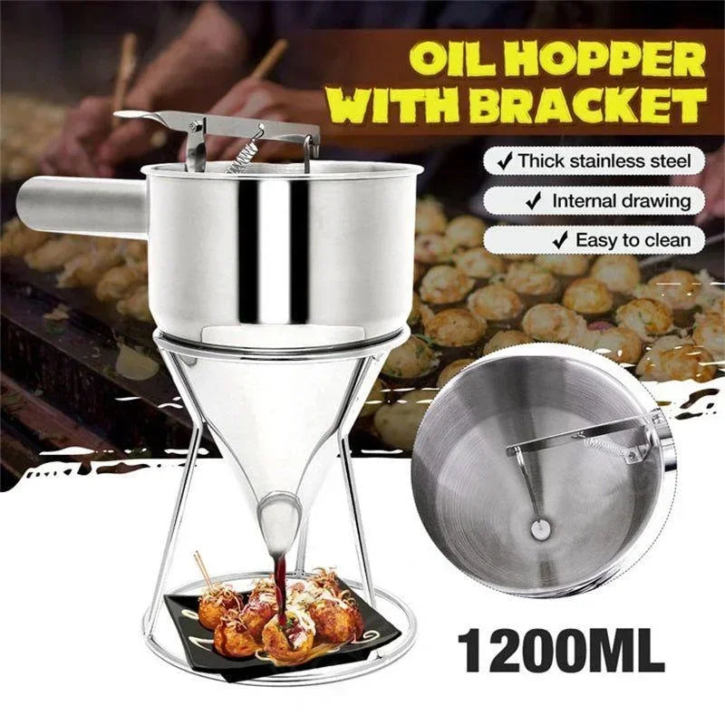 Stainless Steel Batter Dispenser Funnel | Pancake & Cupcake Baking Tool