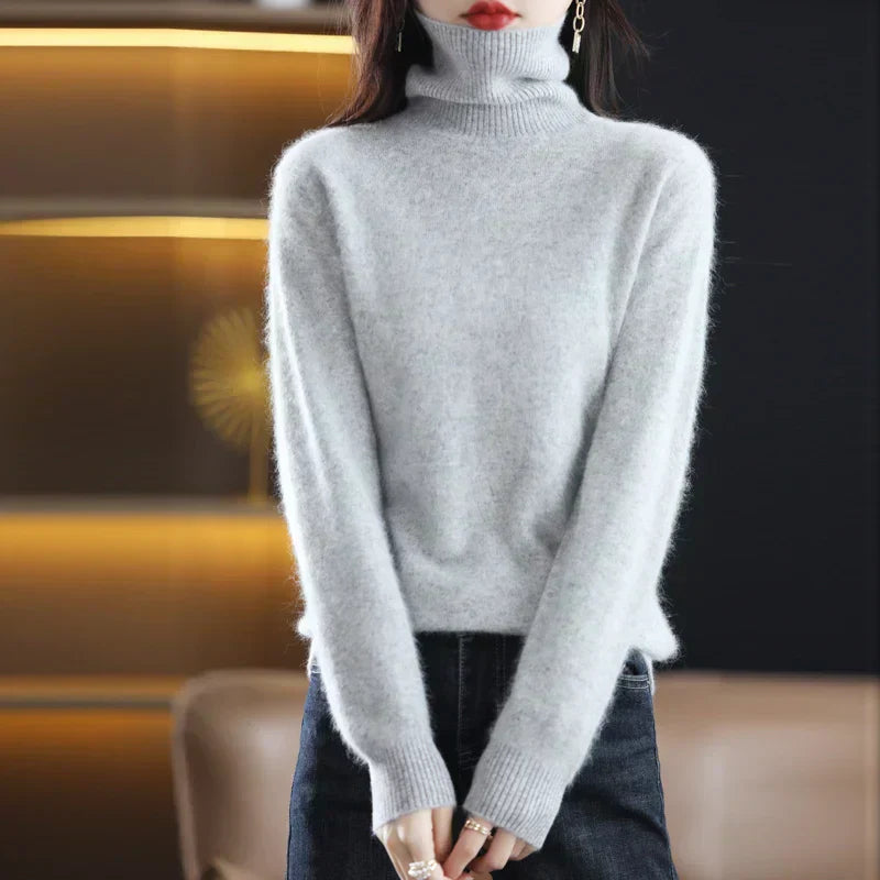 100% Cashmere High-Neck Sweater | Luxury Turtleneck Jumper for Women