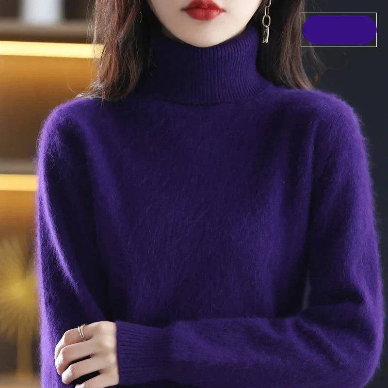 100% Cashmere High-Neck Sweater | Luxury Turtleneck Jumper for Women