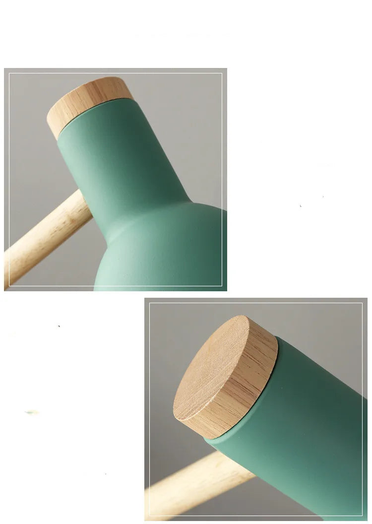 Nordic Wooden LED Table Lamp, Eye Protection Bedside Night Light