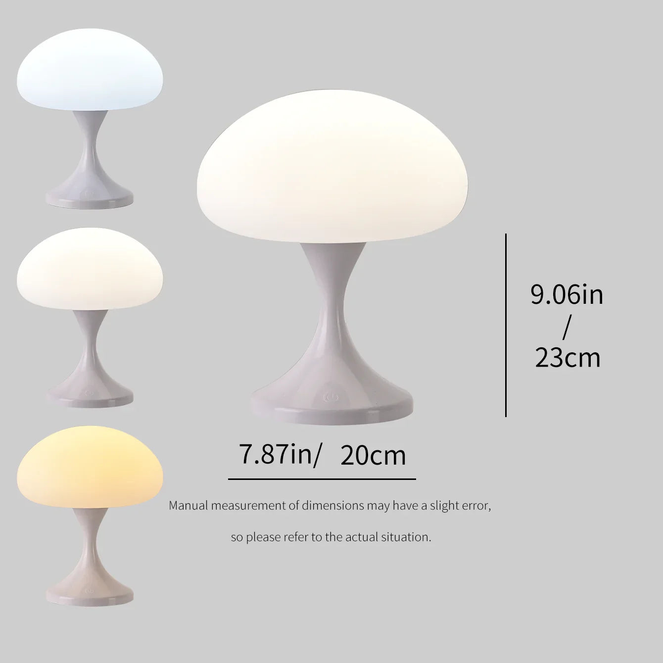 Mushroom Touch Night Light, 3-Mode Dimmable LED Bedside Lamp