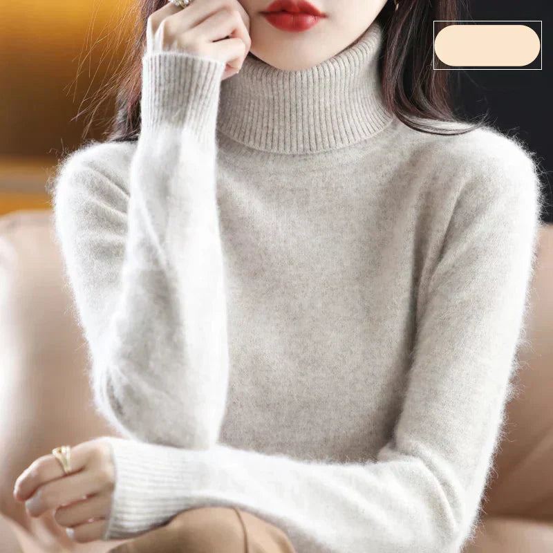 100% Cashmere High-Neck Sweater | Luxury Turtleneck Jumper for Women