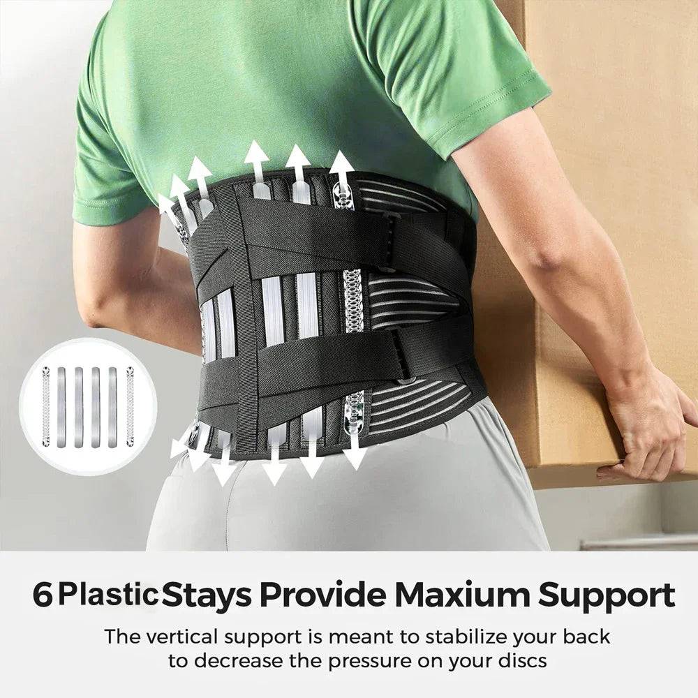 Lumbar Support Back Brace | Lower Back Belt for Sciatica Relief