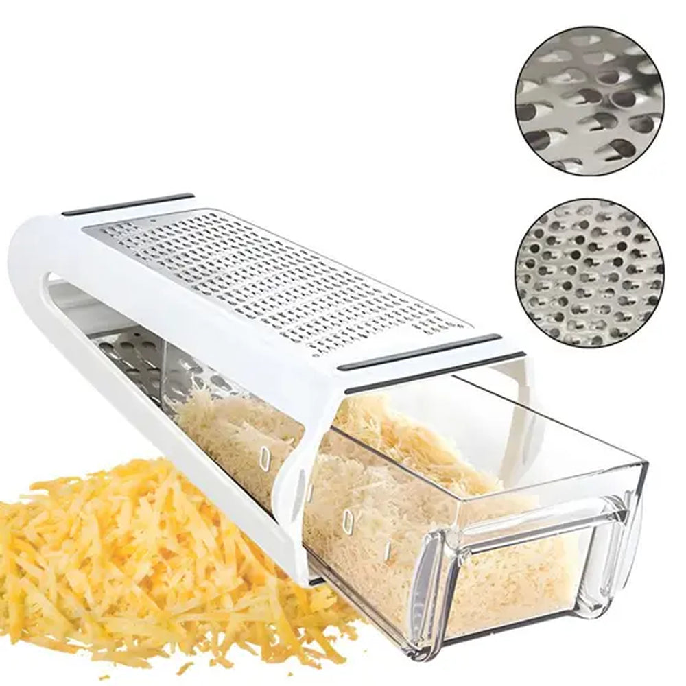 Premium 2-in-1 Cheese Grater with Built-In Storage Container