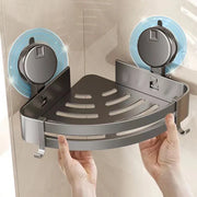 No-Drill Corner Shower Caddy | Suction Cup Wall Mount Organizer Basket