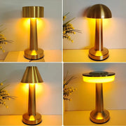 Rechargeable Retro Metal LED Table Lamp | Cordless Dimmable Touch Bedside Light