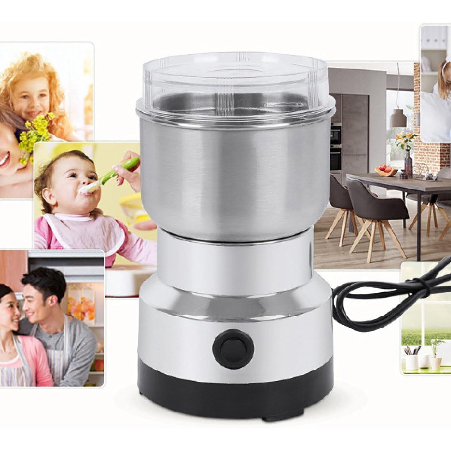 Electric Coffee Grinder & Spice Mill | Compact, Powerful for Grains & Nuts