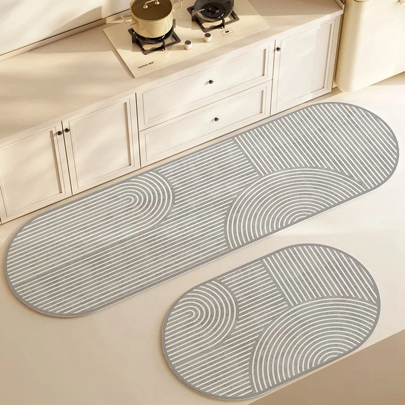 Ultra-Absorbent Diatomite Stone Bath & Kitchen Mat – Quick-Dry Non-Slip Velvet-Touch Floor Rug