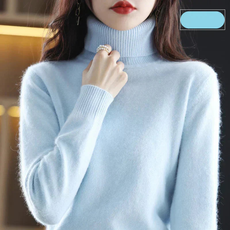 100% Cashmere High-Neck Sweater | Luxury Turtleneck Jumper for Women