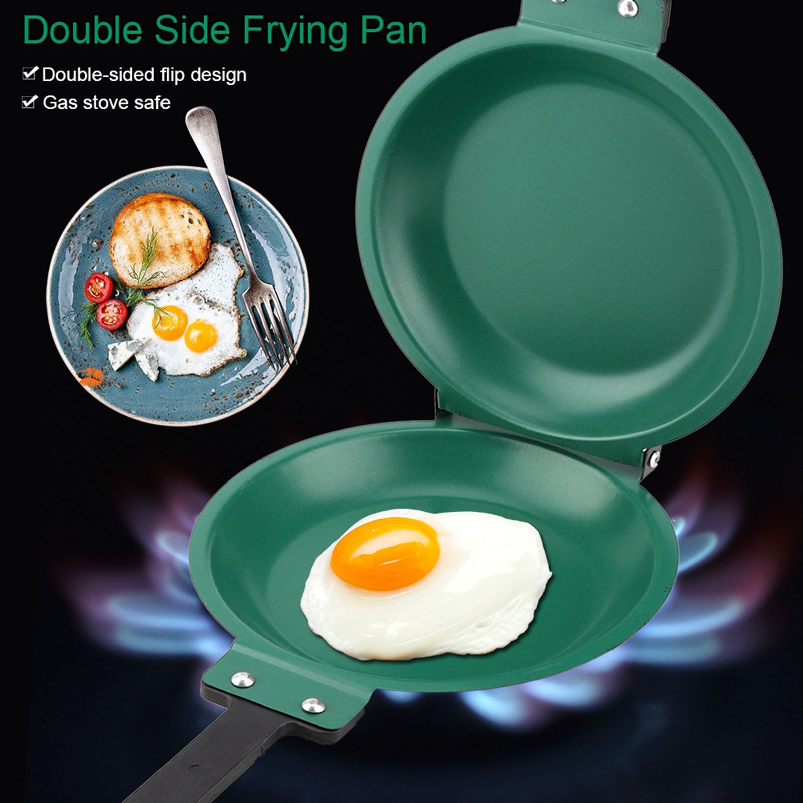 Double Sided Titanium Nonstick Flip Pan | Omelette & Pancake Maker