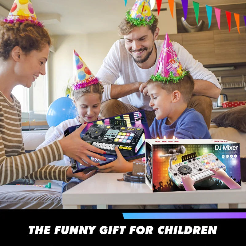 Kids DJ Mixer Music Toy and Educational Musical Playset with Microphone