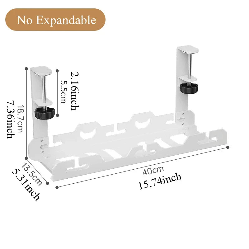 Under Desk Cable Management Rack | Metal Cord & Wire Organizer Basket