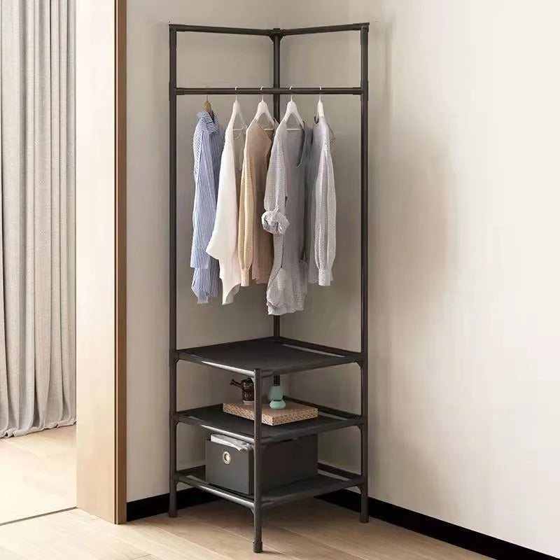 Corner Hall Tree Coat Rack Stand | Entryway Organizer & Clothes Storage