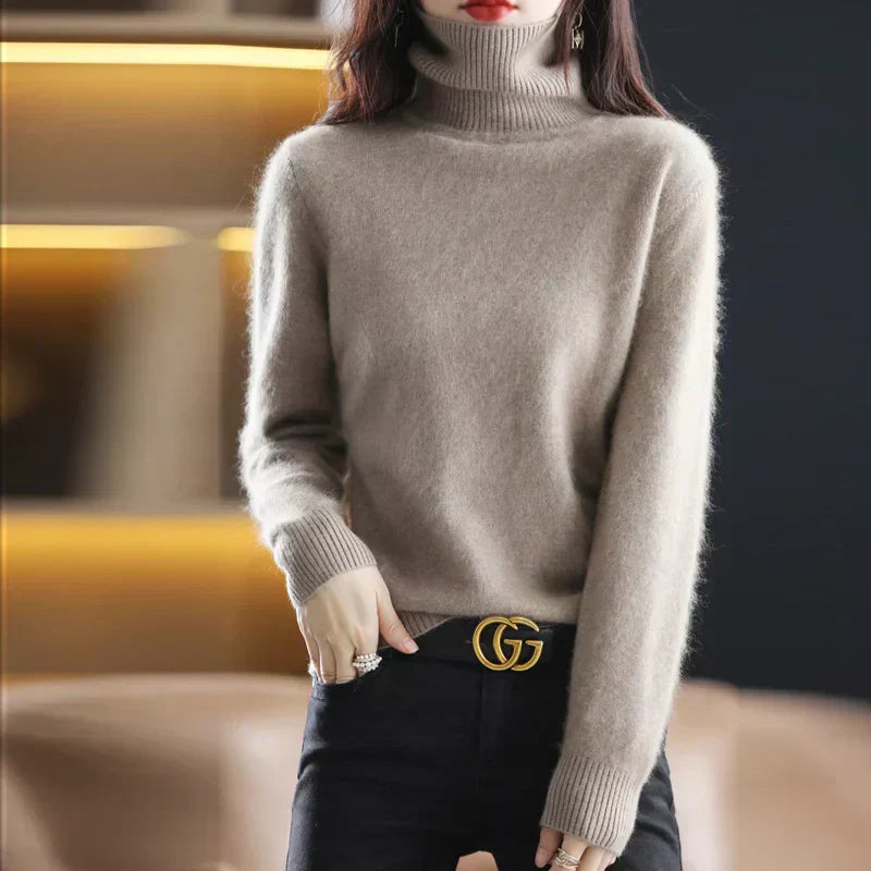 100% Cashmere High-Neck Sweater | Luxury Turtleneck Jumper for Women