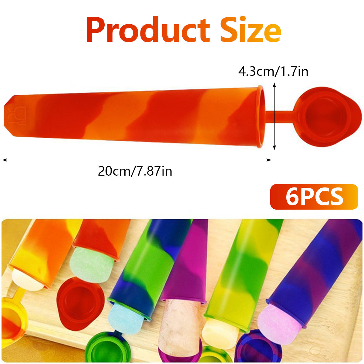 Reusable Silicone Popsicle Molds | Multi-Color DIY Ice Pop Maker