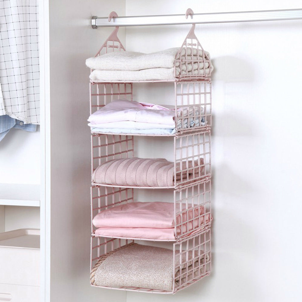 Hanging Closet Organizer Shelves | Foldable Wardrobe Storage