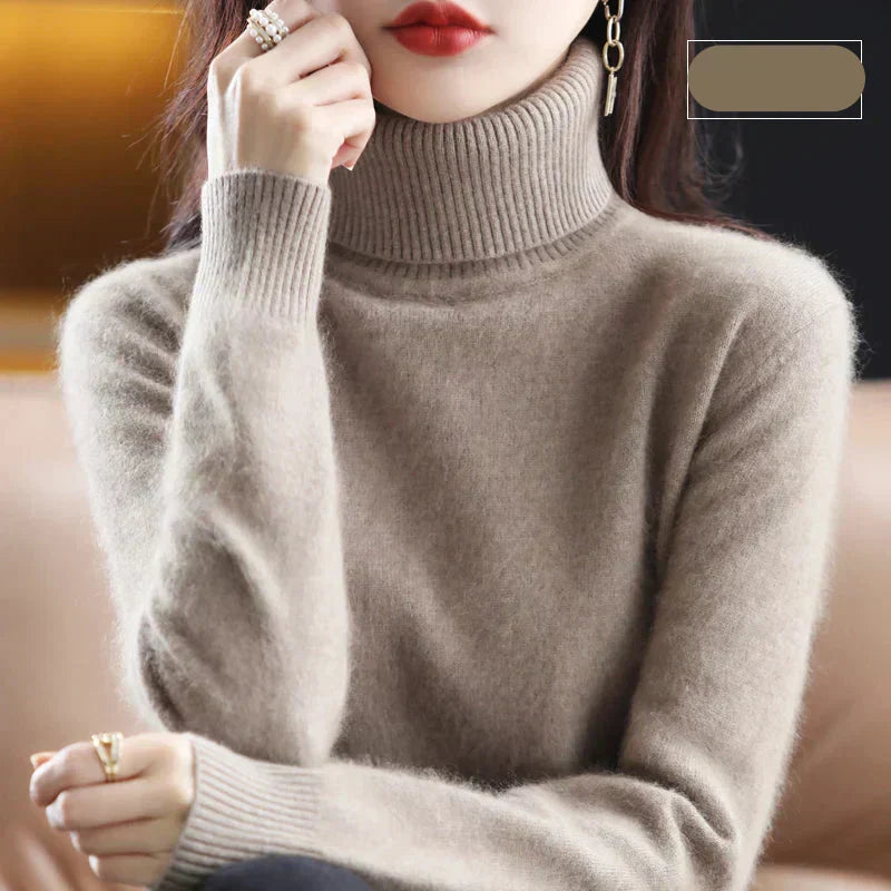 100% Cashmere High-Neck Sweater | Luxury Turtleneck Jumper for Women