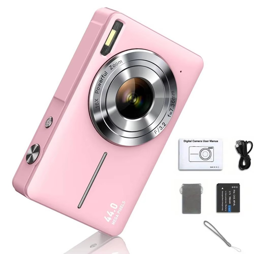 High-Resolution Kids' Digital Camera - 1080P HD, 44MP with 16X Zoom