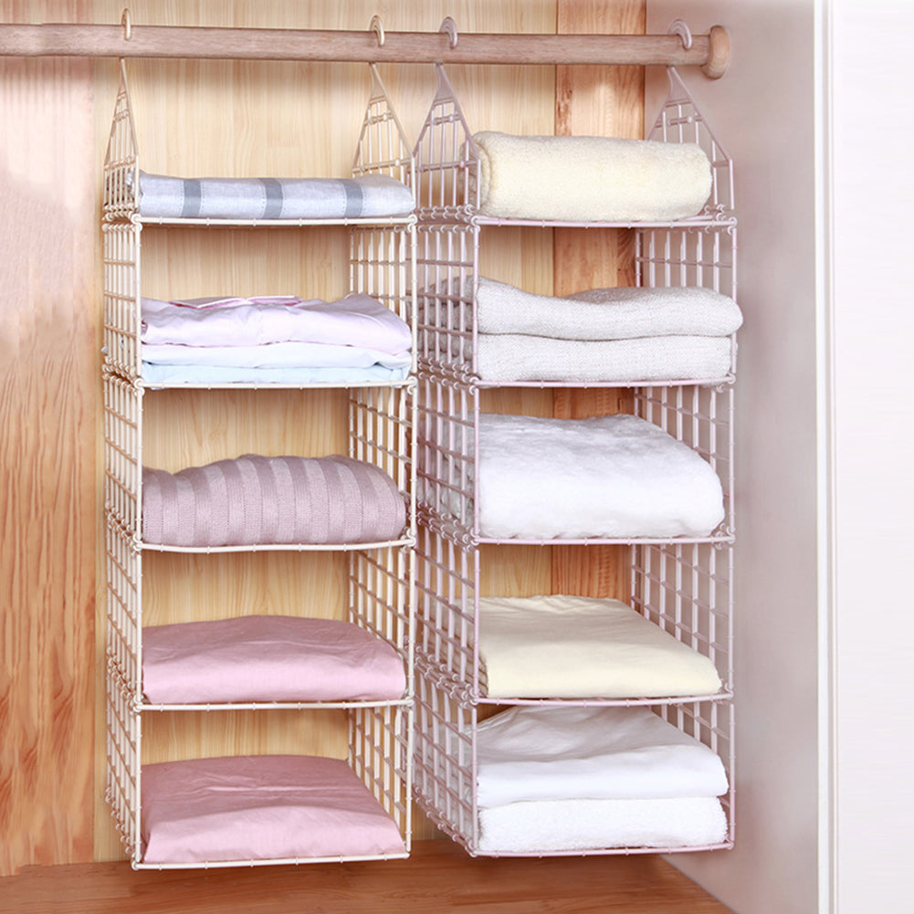 Hanging Closet Organizer Shelves | Foldable Wardrobe Storage