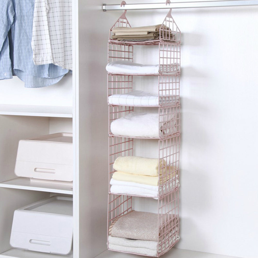 Hanging Closet Organizer Shelves | Foldable Wardrobe Storage