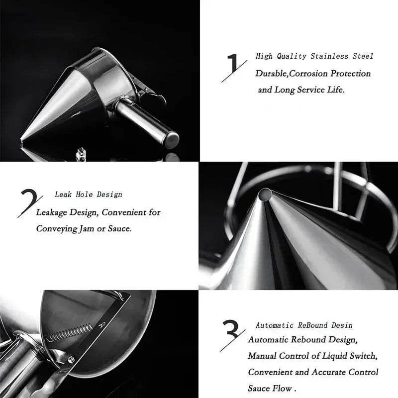 Stainless Steel Batter Dispenser Funnel | Pancake & Cupcake Baking Tool