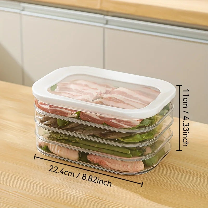 Airtight Meat Storage Box for Fridge, Clear Sealed Container