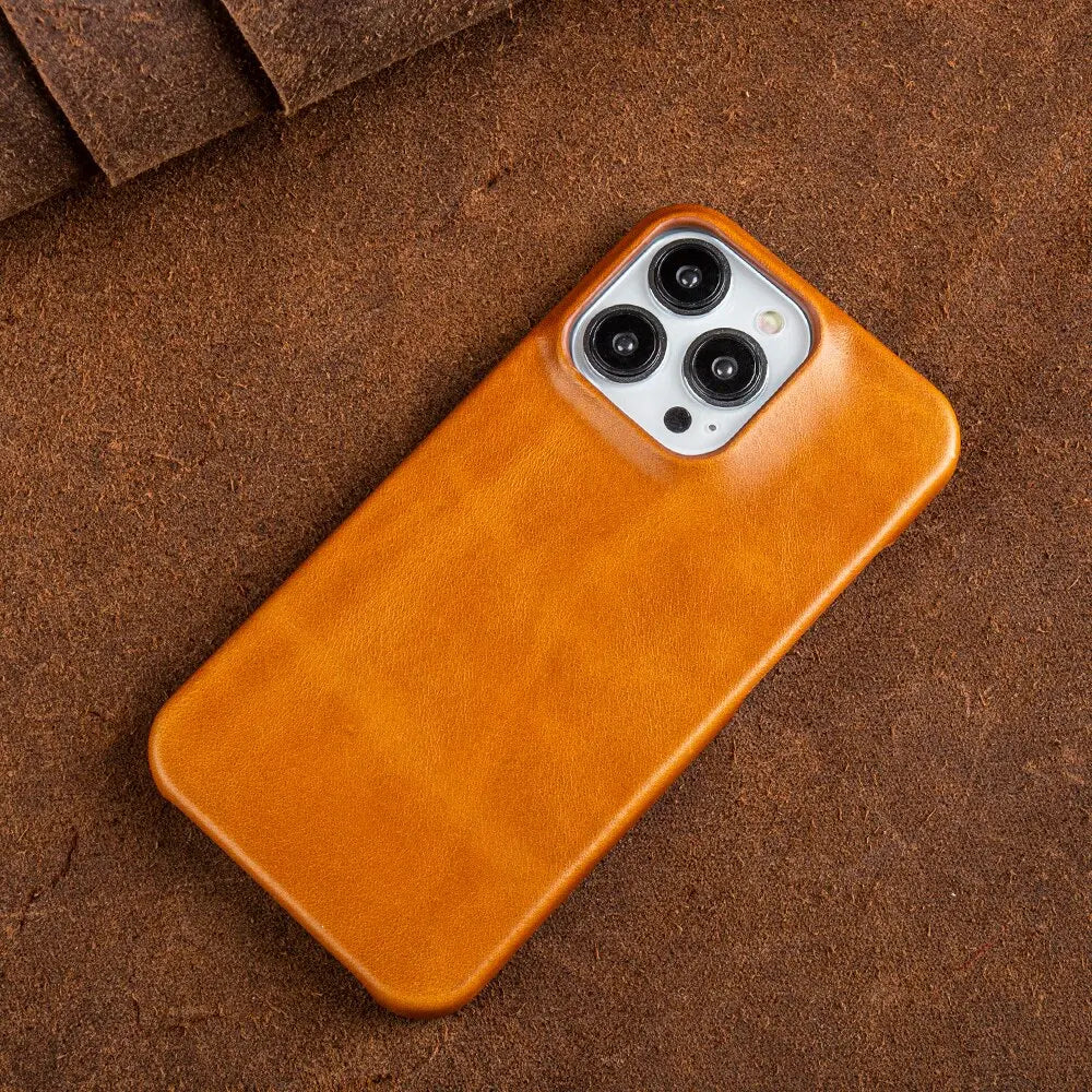 Genuine Cowhide Leather iPhone Case | Handmade Luxury Phone Cover