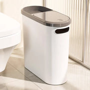 Large Bathroom Trash Can with Press Top Lid, Modern Waste Bin