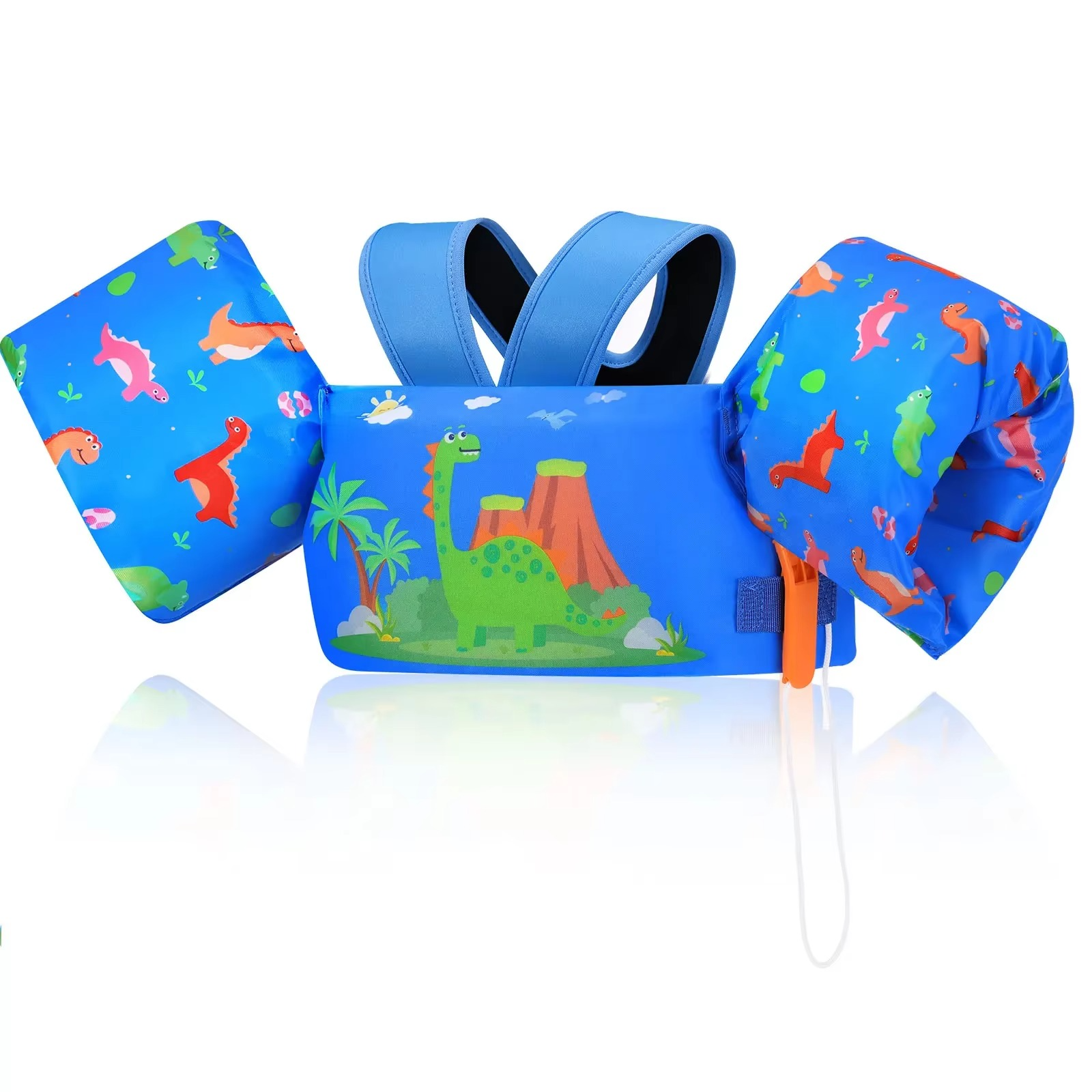 Kids Foam Swim Vest with Arm Floats & Safety Whistle – Toddler Float Jacket for Pool, Beach & Kayaking
