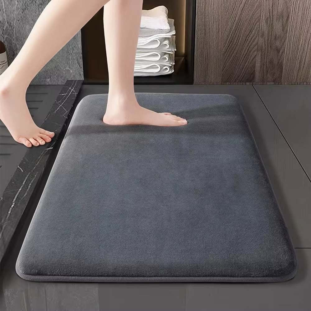 Coral Velvet Bath Mat | Ultra-Absorbent Anti-Slip Shower Rug