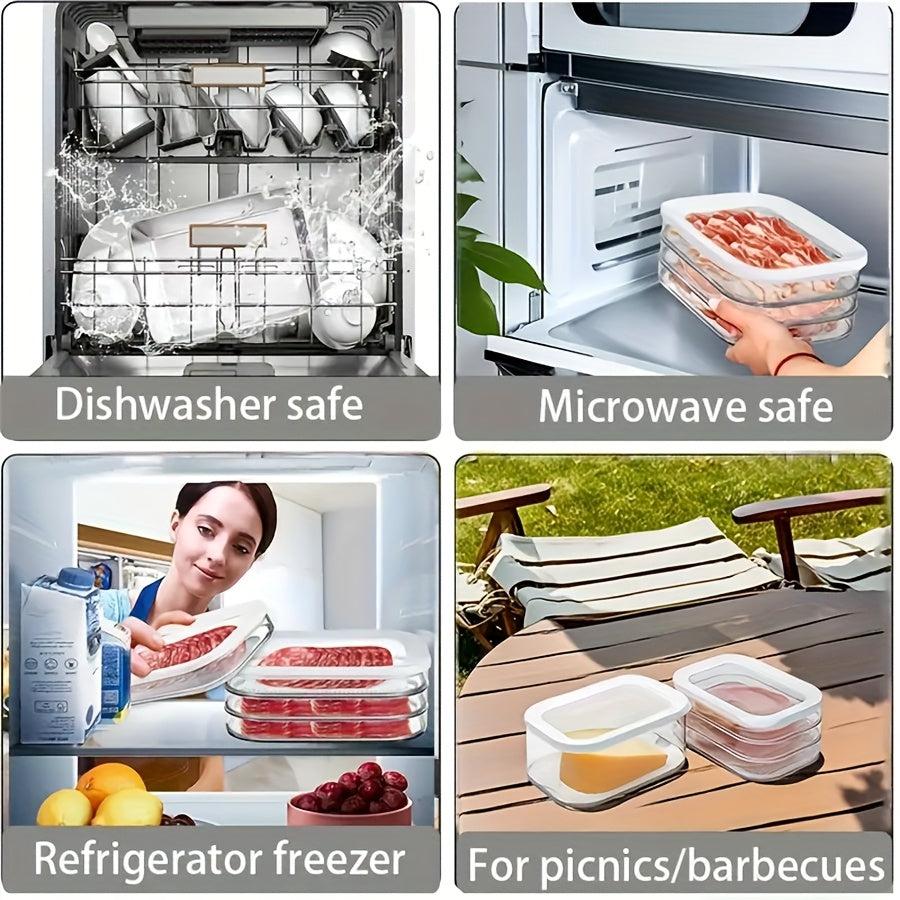 Airtight Meat Storage Box for Fridge, Clear Sealed Container