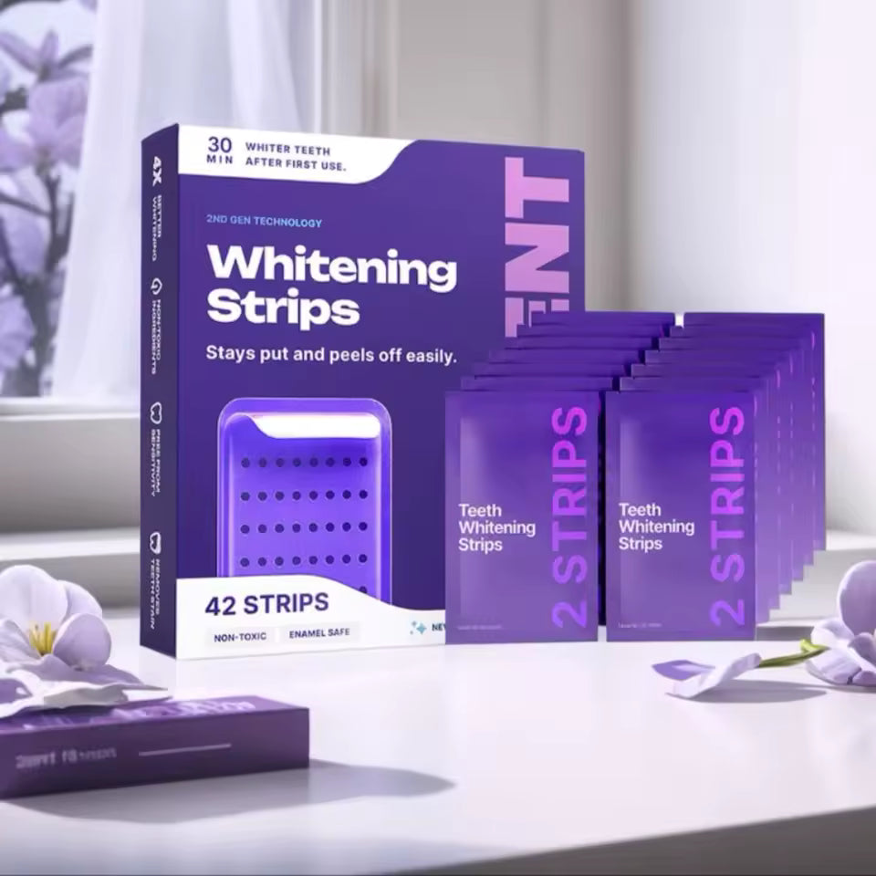 Purple Teeth Whitening Strips | Color-Correcting PAP+ Stain Removal