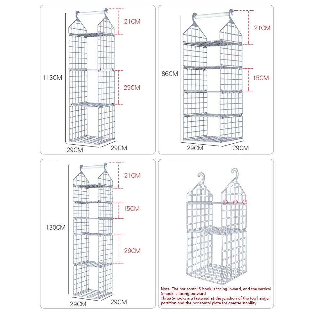 Hanging Closet Organizer Shelves | Foldable Wardrobe Storage