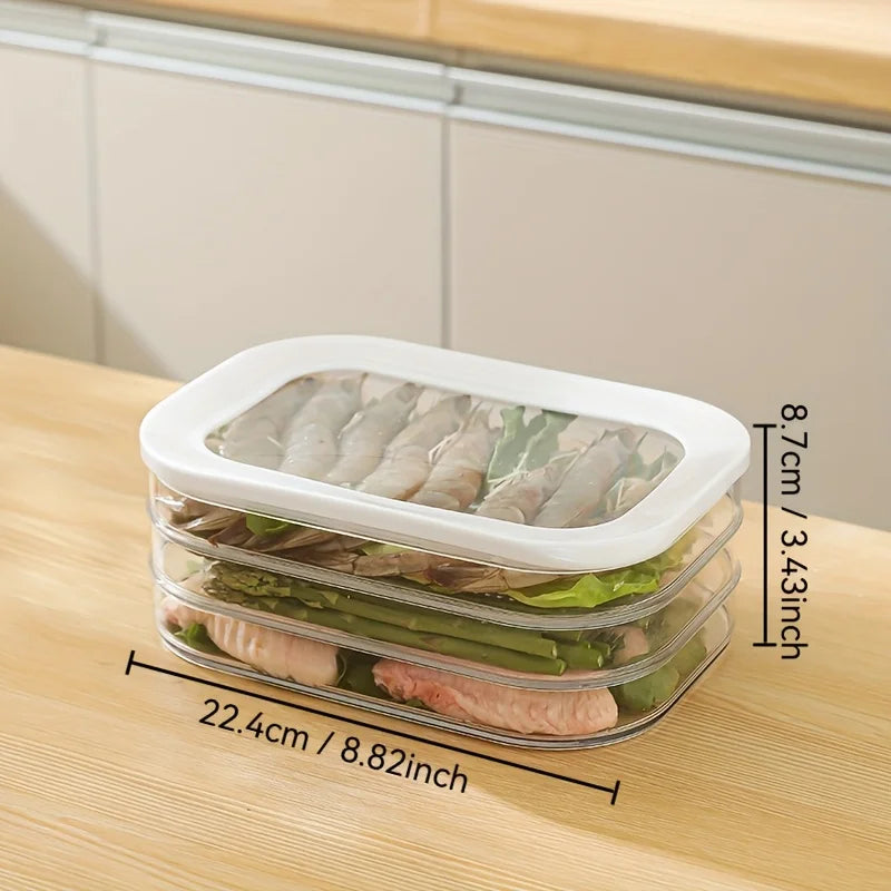 Airtight Meat Storage Box for Fridge, Clear Sealed Container