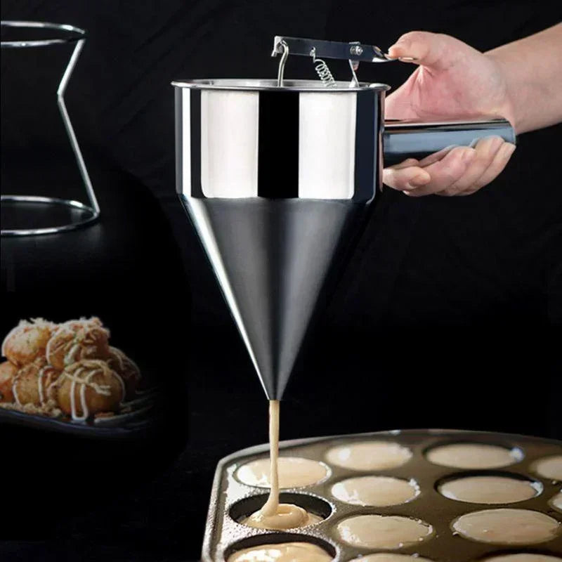 Stainless Steel Batter Dispenser Funnel | Pancake & Cupcake Baking Tool