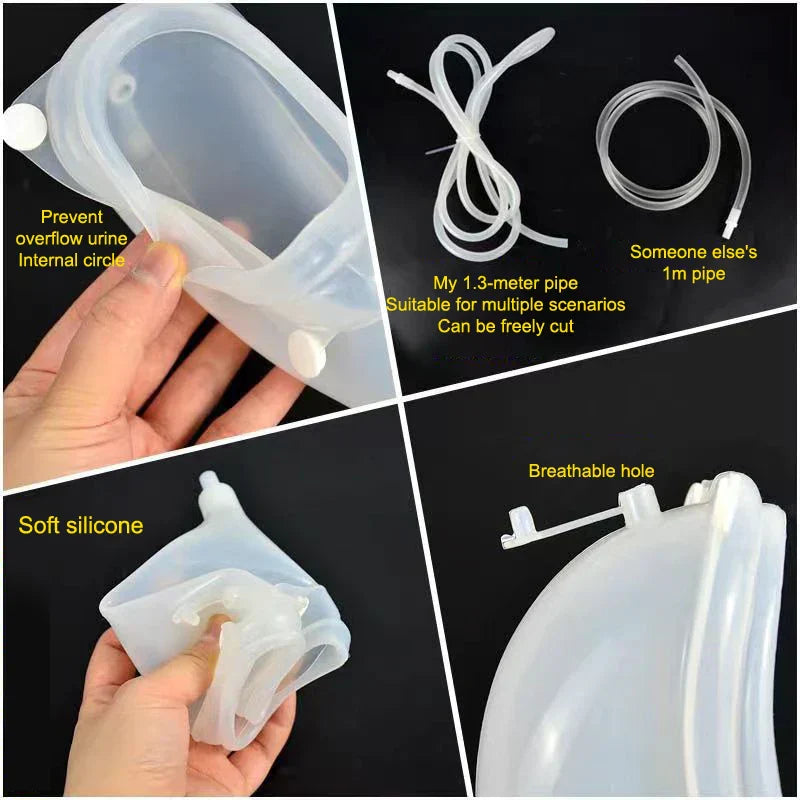 Silicone Adult Urine Collector with Catheter Drainage Bag