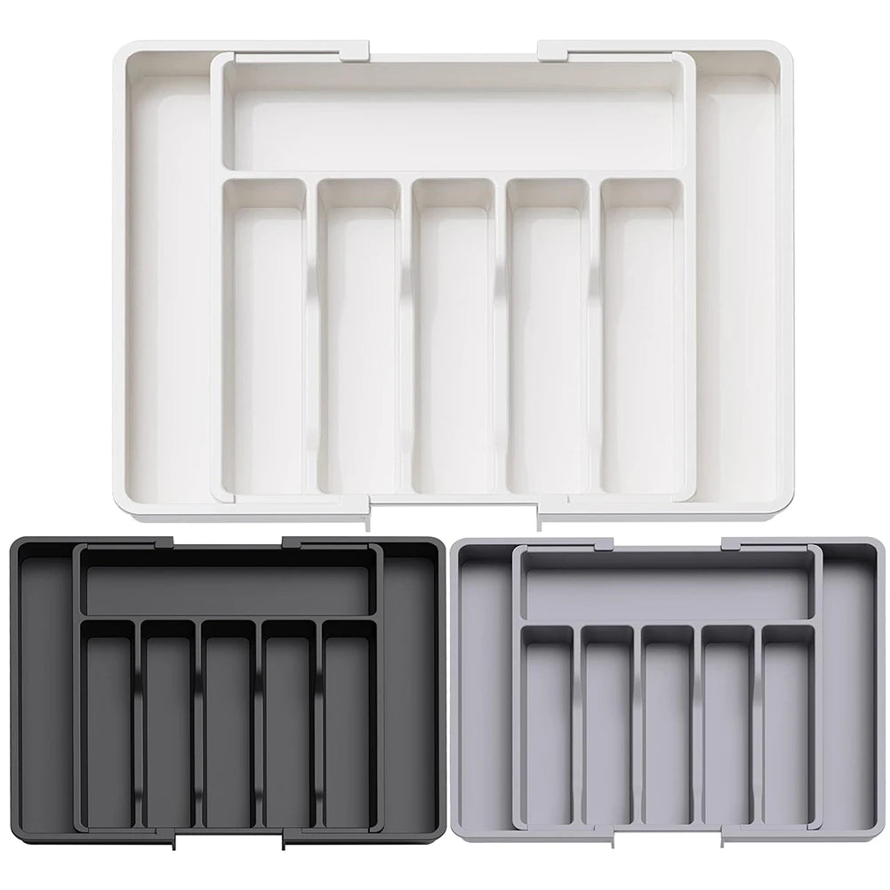 Expandable Cutlery Drawer Organizer | Adjustable Silverware & Flatware Tray