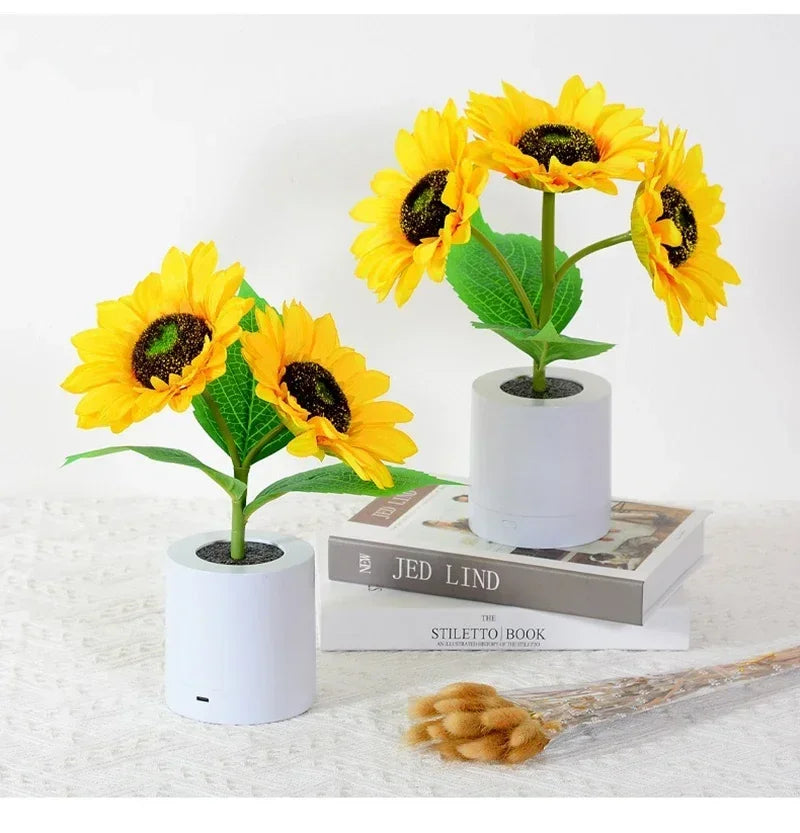Rechargeable Sunflower LED Lamp | Cordless Dimmable Bedside Night Light